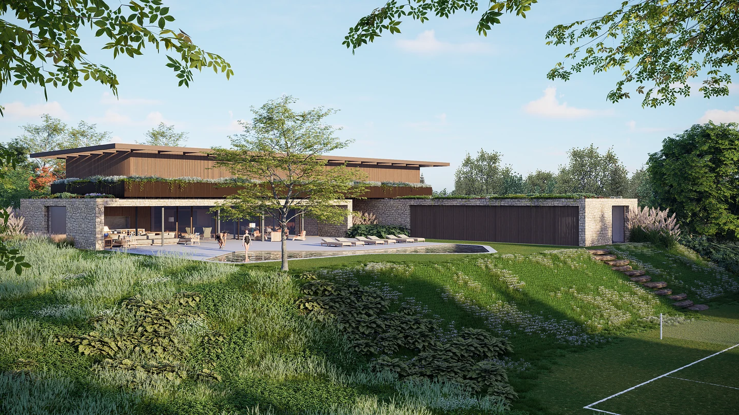 Casa Gaia implantada na encosta com piscina e paisagismo, casa de campo de alto padrão em Porto Feliz