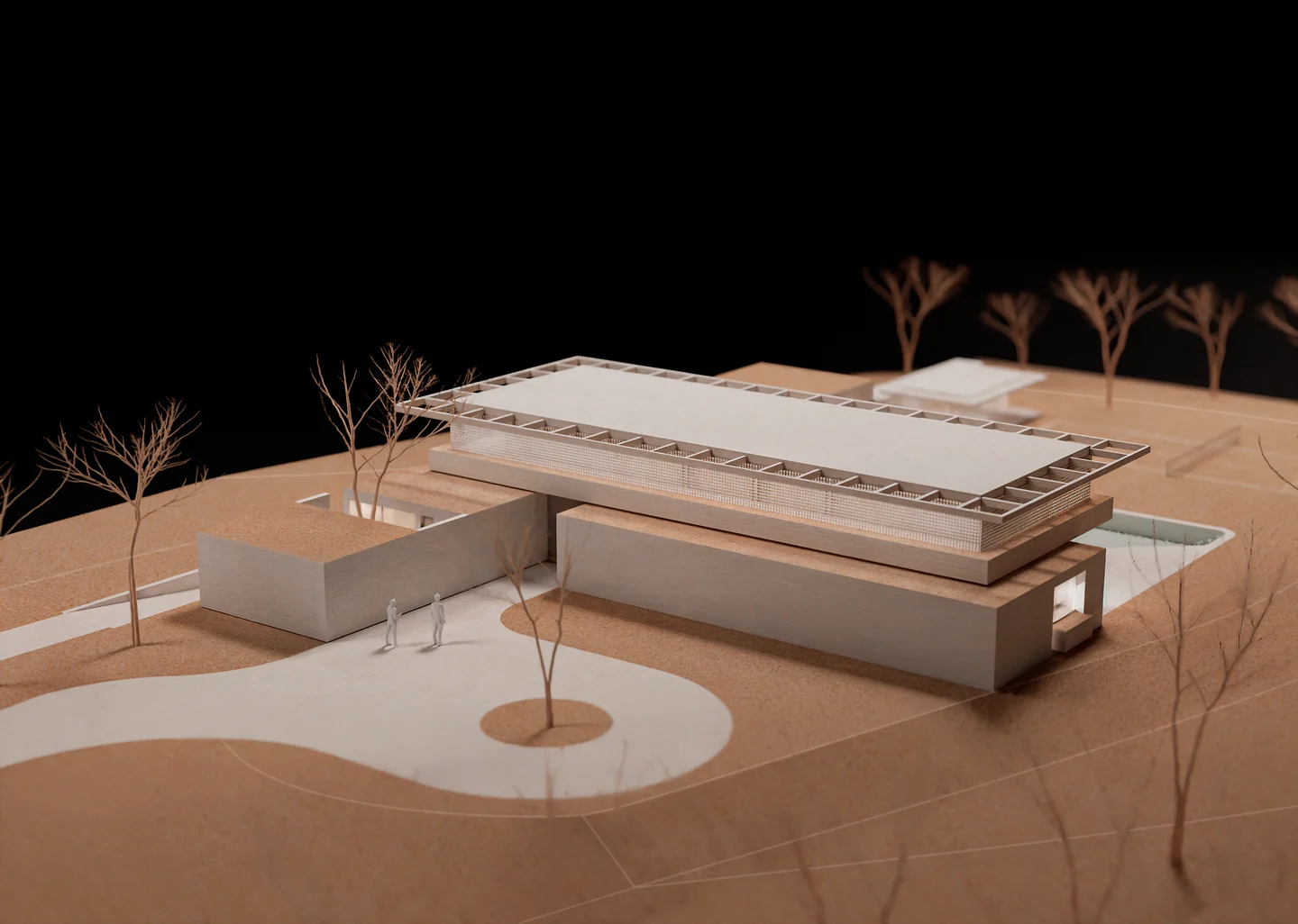 Maquete física da Casa Gaia, estudo de implantação e volumetria, Studio Maio